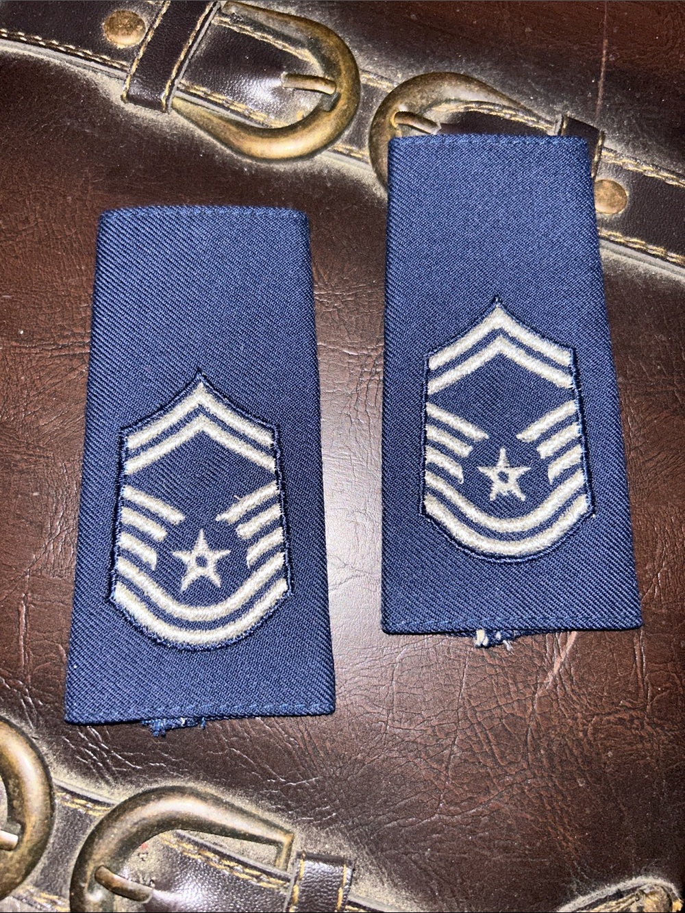 USAF Military Insignia Sergeant Major Rank Shoulder Epaulettes - Pair
